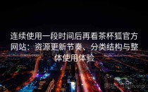 连续使用一段时间后再看茶杯狐官方网站：资源更新节奏、分类结构与整体使用体验