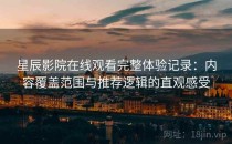 星辰影院在线观看完整体验记录：内容覆盖范围与推荐逻辑的直观感受