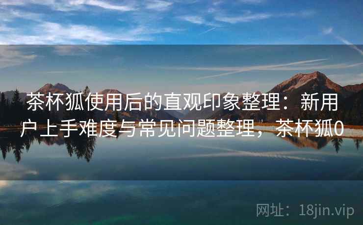 茶杯狐使用后的直观印象整理：新用户上手难度与常见问题整理，茶杯狐0  第1张
